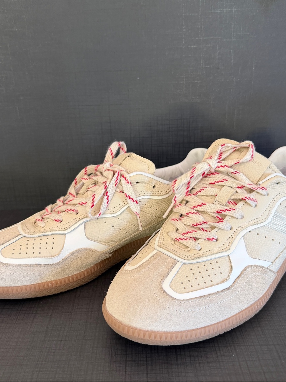 ALOHAS Tb490 Rife Grain Cream Leather Suede Sneakers EU 42 GUC Quiet Luxury